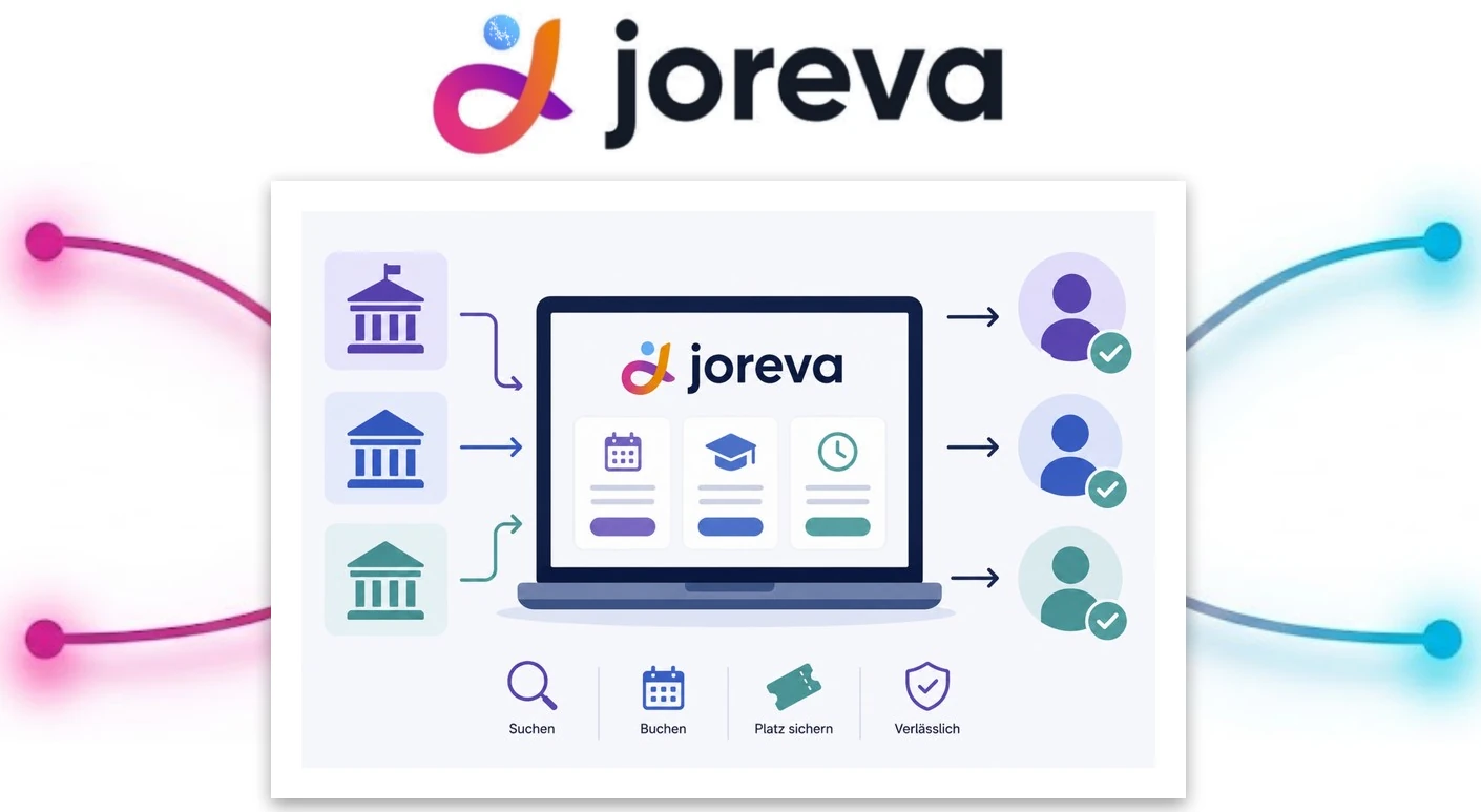 Die joreva-Plattform verbindet Hochschulen mit Gastteilnehmer:innen: suchen, buchen, Platz sichern - verl&auml;sslich.
